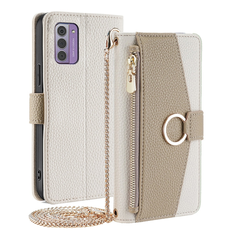 For Nokia G42 5G Crossbody Litchi Texture Leather Phone Case(White) - Nokia Cases by PMC TechLife | Online Shopping South Africa | PMC TechLife | Buy Now Pay Later Mobicred