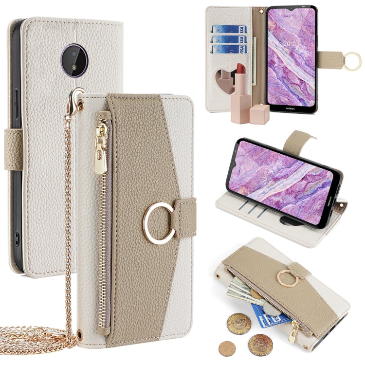 For Nokia C10 / C20 Crossbody Litchi Texture Leather Phone Case(White) - Nokia Cases by PMC TechLife | Online Shopping South Africa | PMC TechLife | Buy Now Pay Later Mobicred