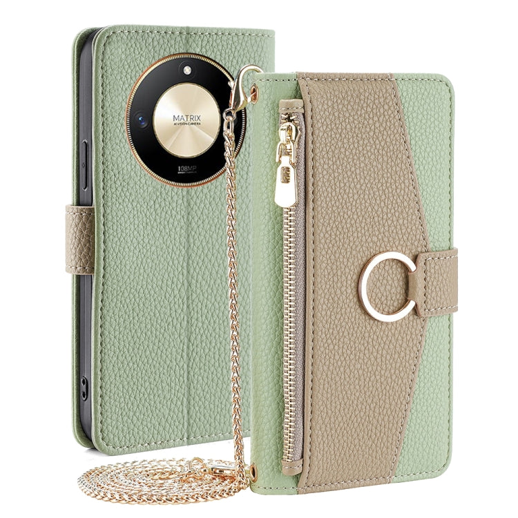 For Honor X50 5G Crossbody Litchi Texture Leather Phone Case(Green) - Honor Cases by PMC TechLife | Online Shopping South Africa | PMC TechLife | Buy Now Pay Later Mobicred
