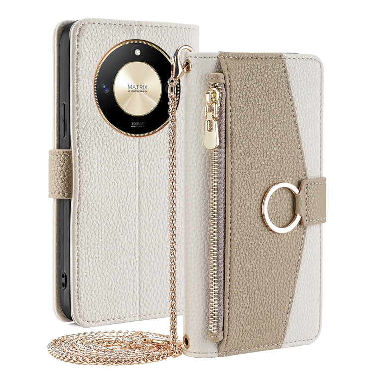 For Honor X50 5G Crossbody Litchi Texture Leather Phone Case(White) - Honor Cases by PMC TechLife | Online Shopping South Africa | PMC TechLife | Buy Now Pay Later Mobicred