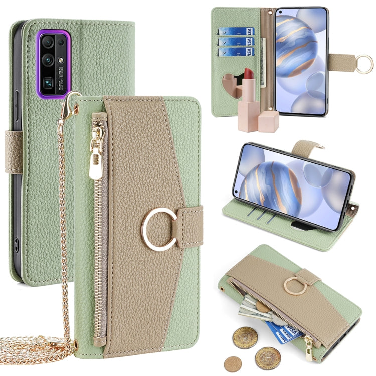 For Honor 30 Crossbody Litchi Texture Leather Phone Case(Green) - Honor Cases by PMC TechLife | Online Shopping South Africa | PMC TechLife | Buy Now Pay Later Mobicred