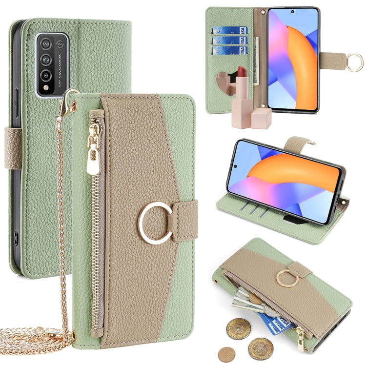 For Honor 10X Lite Crossbody Litchi Texture Leather Phone Case(Green) - Honor Cases by PMC TechLife | Online Shopping South Africa | PMC TechLife | Buy Now Pay Later Mobicred