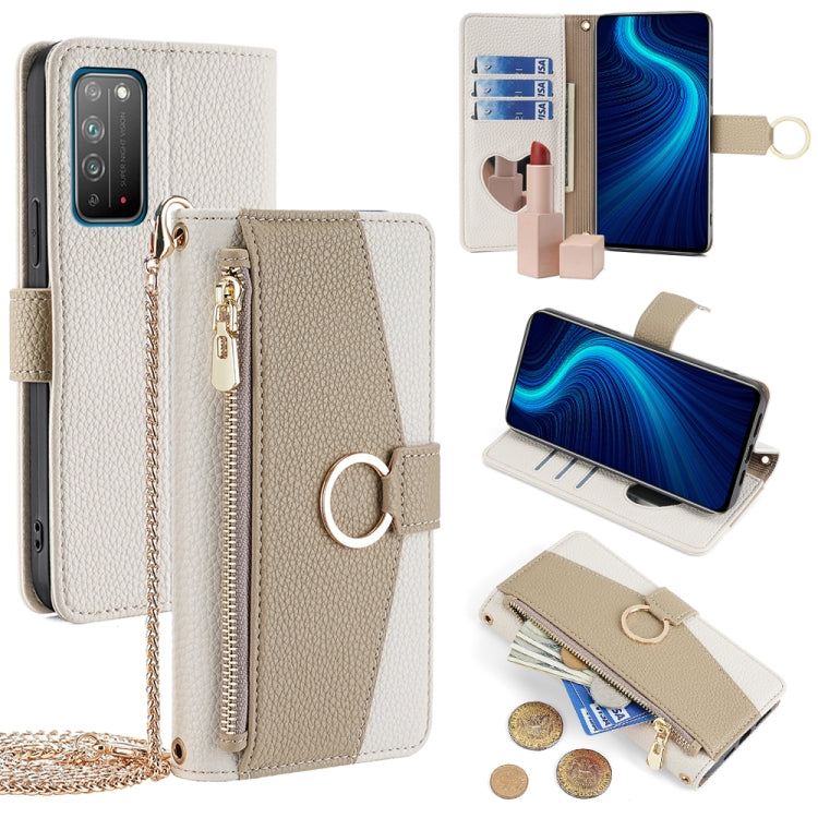 For Honor X10 5G Crossbody Litchi Texture Leather Phone Case(White) - free shipping - PMC TechLife - Order now!