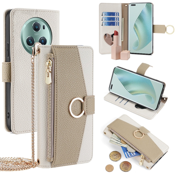 For Honor Magic5 Pro Crossbody Litchi Texture Leather Phone Case(White) - Honor Cases by PMC TechLife | Online Shopping South Africa | PMC TechLife | Buy Now Pay Later Mobicred