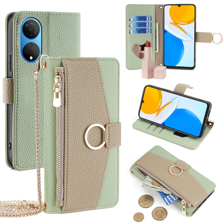 For Honor X7 4G Crossbody Litchi Texture Leather Phone Case(Green) - Honor Cases by PMC TechLife | Online Shopping South Africa | PMC TechLife | Buy Now Pay Later Mobicred