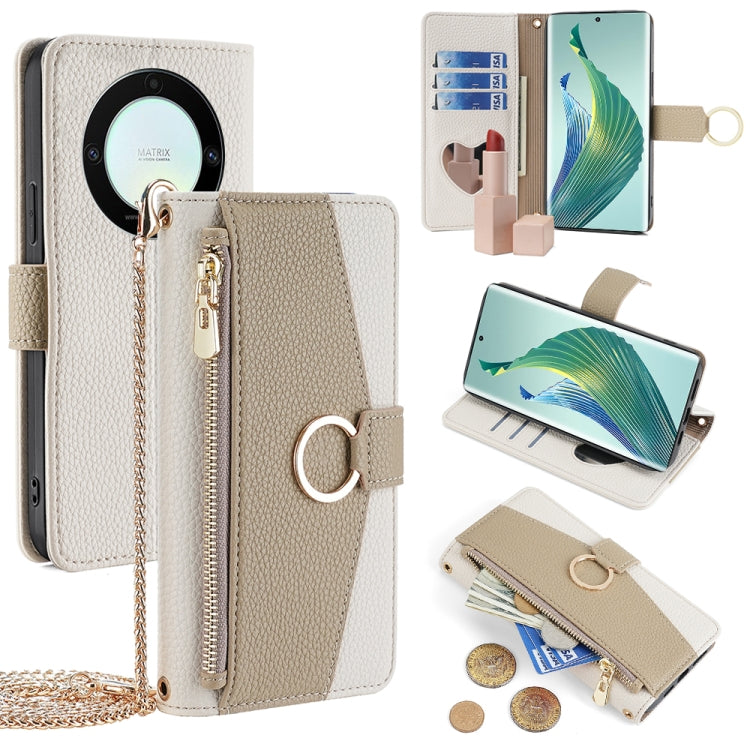For Honor X9a 5G Crossbody Litchi Texture Leather Phone Case(White) - Honor Cases by PMC TechLife | Online Shopping South Africa | PMC TechLife | Buy Now Pay Later Mobicred