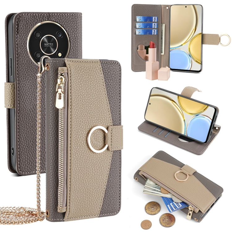 For Honor X30 Crossbody Litchi Texture Leather Phone Case(Grey) - Honor Cases by PMC TechLife | Online Shopping South Africa | PMC TechLife | Buy Now Pay Later Mobicred