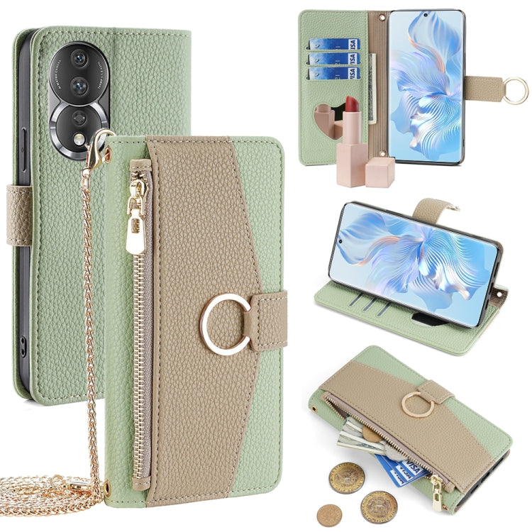 For Honor 80 Crossbody Litchi Texture Leather Phone Case(Green) - Honor Cases by PMC TechLife | Online Shopping South Africa | PMC TechLife | Buy Now Pay Later Mobicred