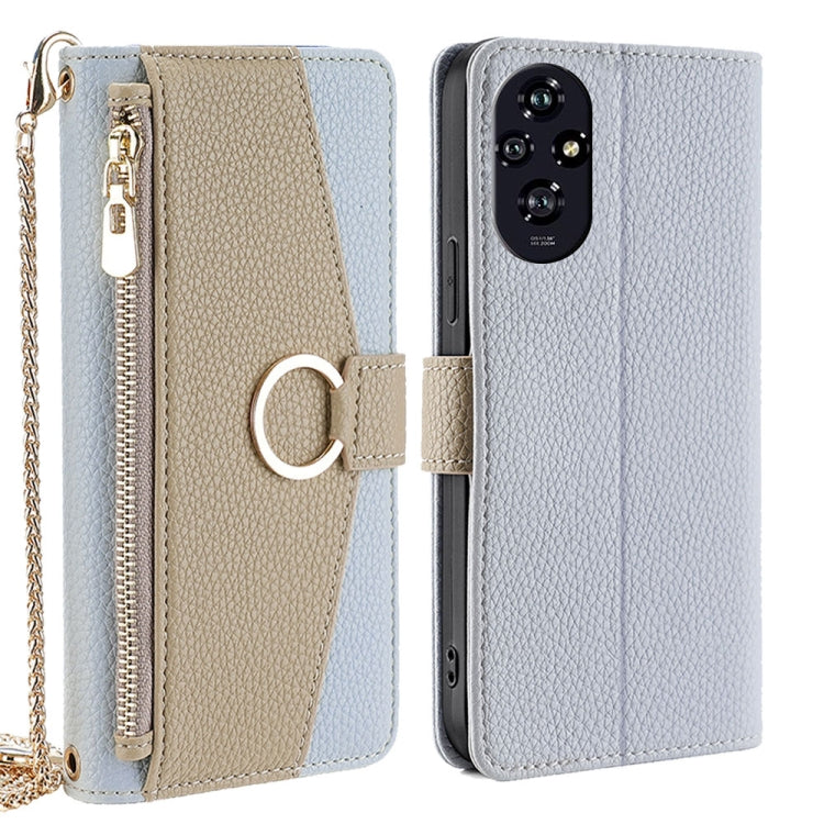 For Honor 200 5G Crossbody Litchi Texture Leather Phone Case(Blue) - Honor Cases by PMC TechLife | Online Shopping South Africa | PMC TechLife | Buy Now Pay Later Mobicred