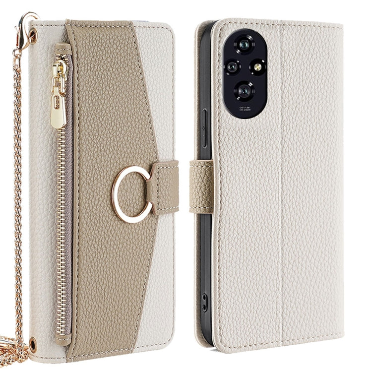 For Honor 200 5G Crossbody Litchi Texture Leather Phone Case(White) - Honor Cases by PMC Jewellery | Online Shopping South Africa | PMC Jewellery | Buy Now Pay Later Mobicred