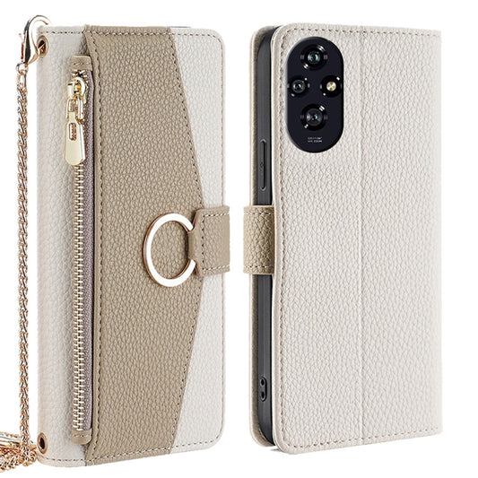 For Honor 200 5G Crossbody Litchi Texture Leather Phone Case(White) - Honor Cases by PMC Jewellery | Online Shopping South Africa | PMC Jewellery | Buy Now Pay Later Mobicred