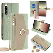 For Sony Xperia 5 IV Crossbody Litchi Texture Leather Phone Case(Green)