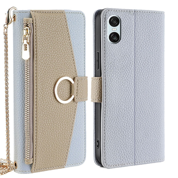 For Sony Xperia 10 VI Crossbody Litchi Texture Leather Phone Case(Blue)