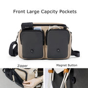 Cwatcun D99 Contrast Color Single Shoulder Camera Bag Outdoor Camera Bag Professional Crossbody Handbag, Size:25.5 x 10.5 x 18cm Medium(Khaki Black)