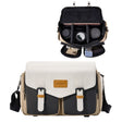 Cwatcun D99 Contrast Color Single Shoulder Camera Bag Outdoor Camera Bag Professional Crossbody Handbag, Size:32.5 x 14.5 x 21.5cm Large(Khaki Black) - free shipping - PMC TechLife - Order now!