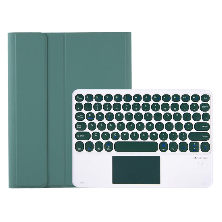 For Samsung Galaxy Tab A9+ X210/X215/X215 YA09B-A Candy Color TPU Round Keycap Touch Bluetooth Keyboard Leather Case with Pen Slot(Dark Green) - free shipping - PMC TechLife - Order now!