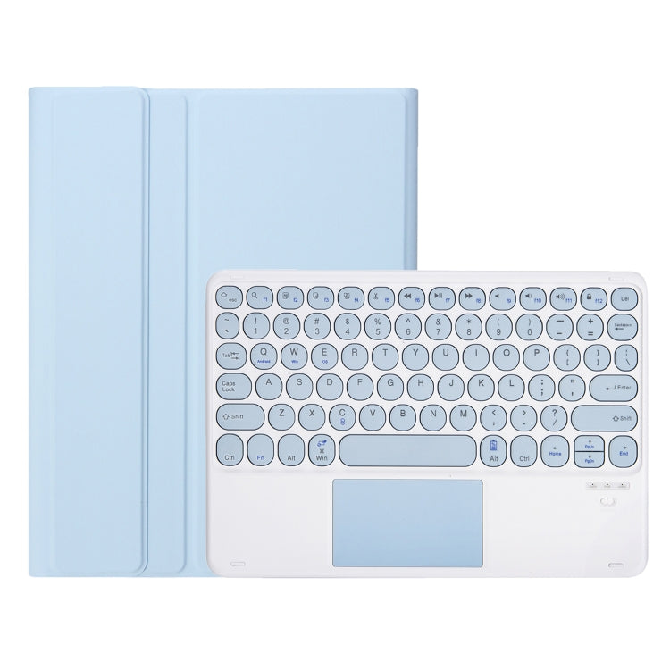 For Samsung Galaxy Tab A9+ X210/X215/X215 YA09B-A Candy Color TPU Round Keycap Touch Bluetooth Keyboard Leather Case with Pen Slot(Ice Blue) - Samsung Keyboard by PMC TechLife | Online Shopping South Africa | PMC TechLife