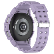 For Samsung Galaxy Watch 6 40mm Armor Silicone Watch Band + Watch Case Set(Purple)