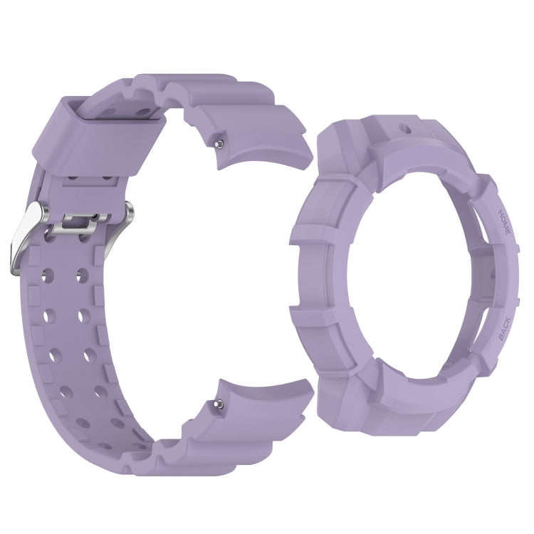 For Samsung Galaxy Watch 6 40mm Armor Silicone Watch Band + Watch Case Set(Purple) - Watch Bands by PMC Jewellery | Online Shopping South Africa | PMC Jewellery | Buy Now Pay Later Mobicred