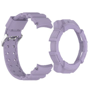 For Samsung Galaxy Watch 6 40mm Armor Silicone Watch Band + Watch Case Set(Purple)