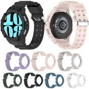 For Samsung Galaxy Watch 6 40mm Armor Silicone Watch Band + Watch Case Set(Purple)