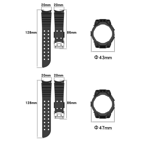 For Samsung Galaxy Watch 6 40mm Armor Silicone Watch Band + Watch Case Set(Purple)