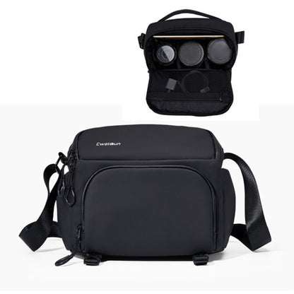 Cwatcun D101 Crossbody Camera Bag Photography Lens Shoulder Bag, Size:29 x 24 x 17cm(Black) - free shipping - PMC Jewellery - Order now!