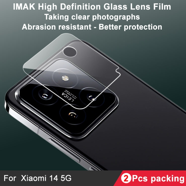 For Xiaomi 14 5G 2 PCS/Set IMAK HD Glass Rear Camera Lens Film - For Xiaomi by imak | Online Shopping South Africa | PMC Jewellery | Buy Now Pay Later Mobicred