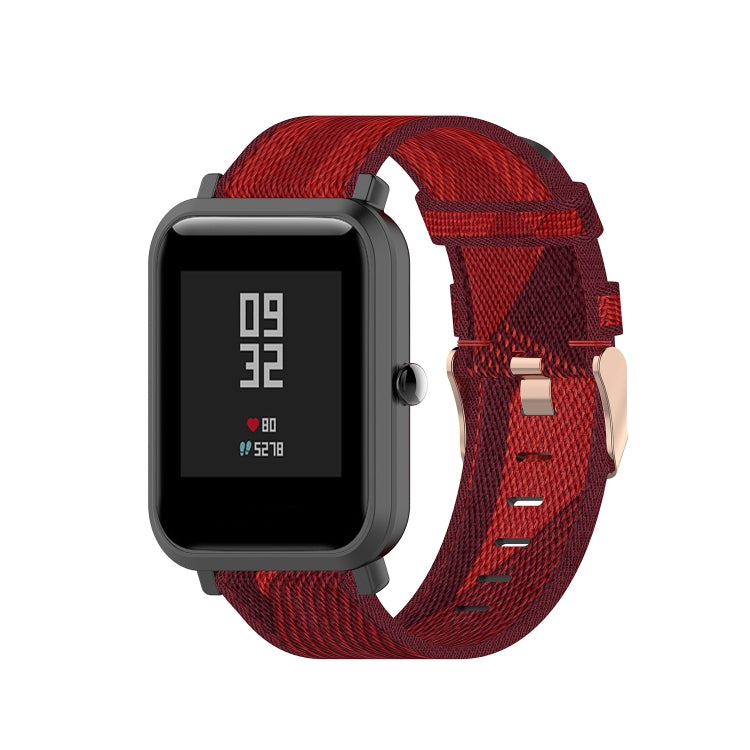 20mm Universal Stripe Weave Nylon Watch Band(Red) - 20mm Bands by PMc TechLife | Online Shopping South Africa | PMc TechLife | Buy Now Pay Later Mobicred