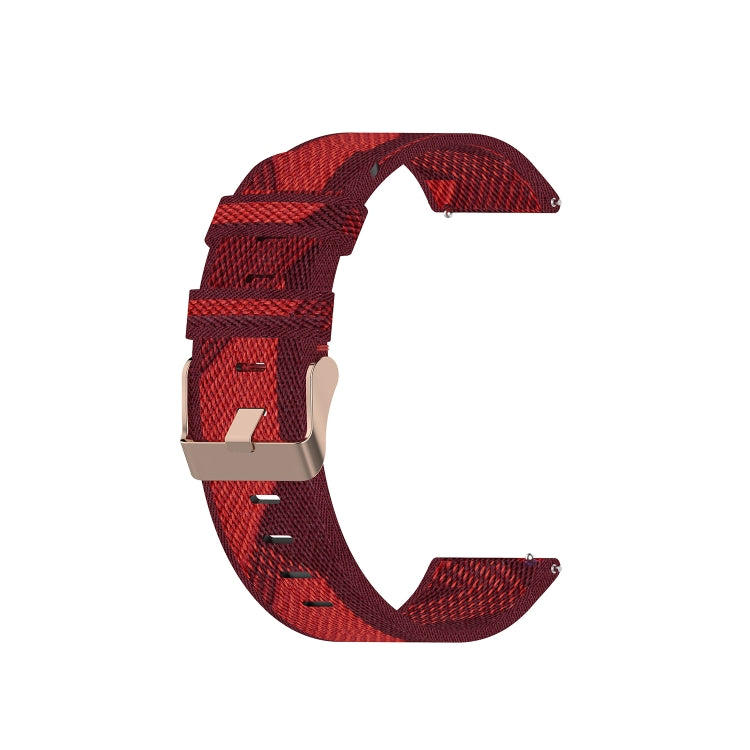20mm Universal Stripe Weave Nylon Watch Band(Red)