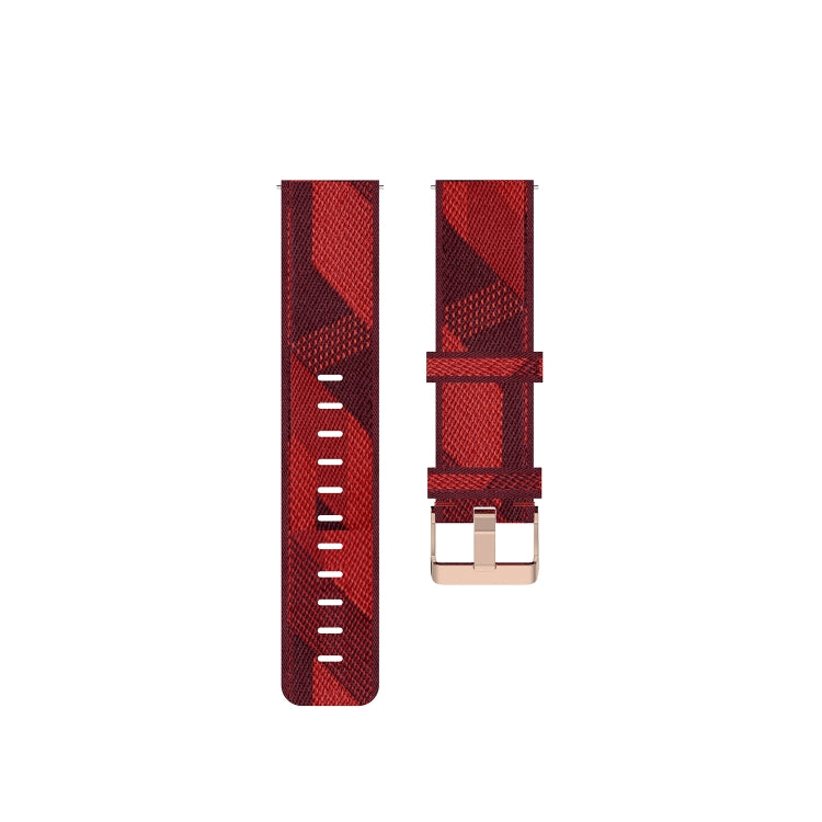 20mm Universal Stripe Weave Nylon Watch Band(Red)