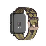 20mm Universal Stripe Weave Nylon Watch Band(Yellow)