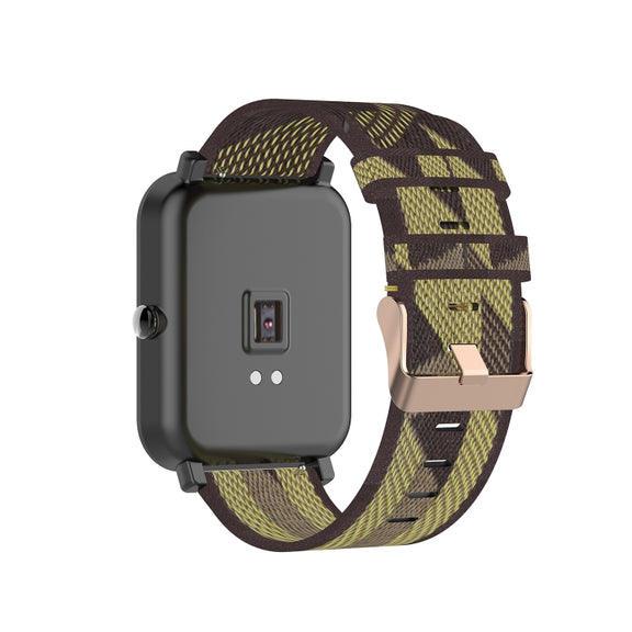 20mm Universal Stripe Weave Nylon Watch Band(Yellow)