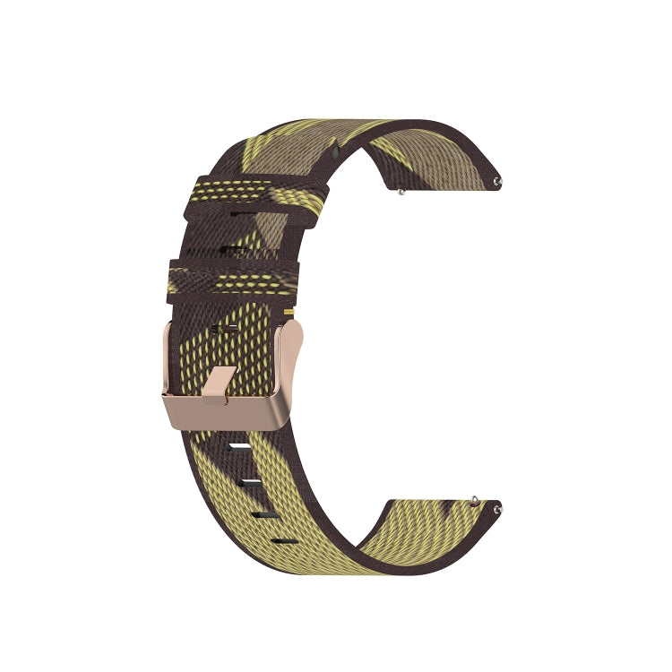 20mm Universal Stripe Weave Nylon Watch Band(Yellow)
