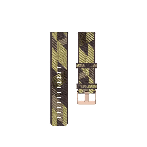 20mm Universal Stripe Weave Nylon Watch Band(Yellow)