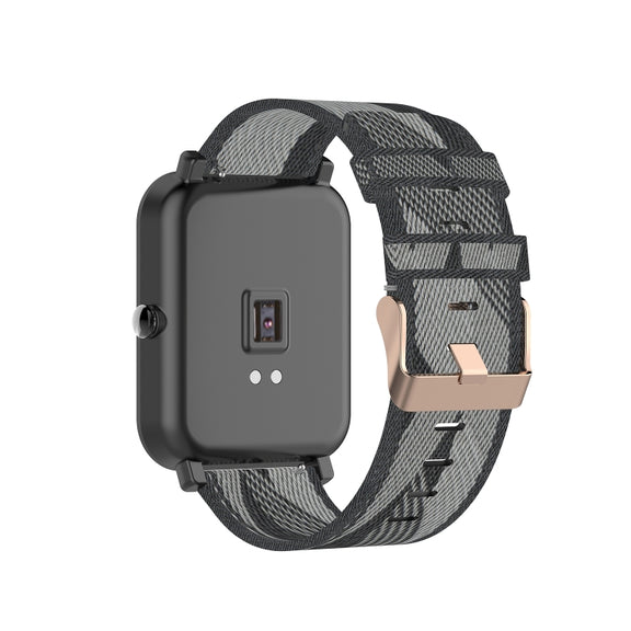 20mm Universal Stripe Weave Nylon Watch Band(Grey)