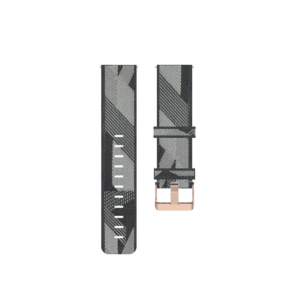 20mm Universal Stripe Weave Nylon Watch Band(Grey)