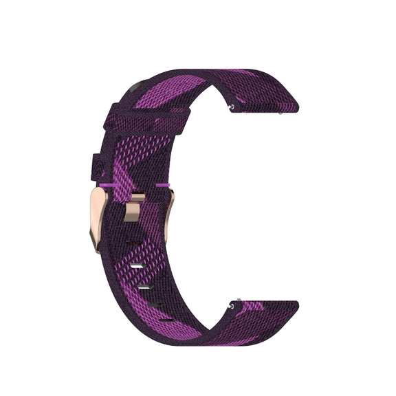 20mm Universal Stripe Weave Nylon Watch Band(Purple)