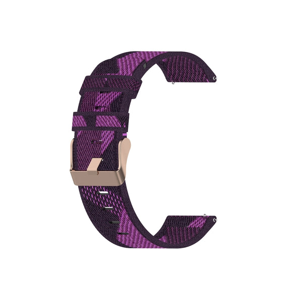 20mm Universal Stripe Weave Nylon Watch Band(Purple)