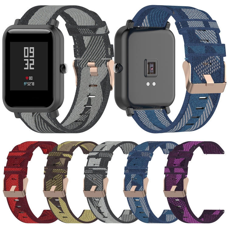20mm Universal Stripe Weave Nylon Watch Band(Blue)