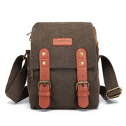 Cwatcun N1 Retro Multifunctional Canvas Water-resistant Digital Camera Photography Bag, Size:22.5 x 14.5 x 27cm Coffee