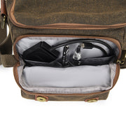 Cwatcun N1 Retro Multifunctional Canvas Water-resistant Digital Camera Photography Bag, Size:18 x 12.5 x 21cm Coffee