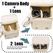 Cwatcun N1 Retro Multifunctional Canvas Water-resistant Digital Camera Photography Bag, Size:18 x 12.5 x 21cm Coffee