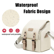Cwatcun N1 Retro Multifunctional Canvas Water-resistant Digital Camera Photography Bag, Size:18 x 12.5 x 21cm Beige