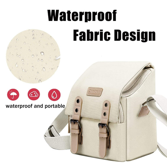 Cwatcun N1 Retro Multifunctional Canvas Water-resistant Digital Camera Photography Bag, Size:18 x 12.5 x 21cm Beige