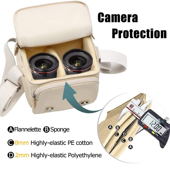 Cwatcun N1 Retro Multifunctional Canvas Water-resistant Digital Camera Photography Bag, Size:18 x 12.5 x 21cm Beige
