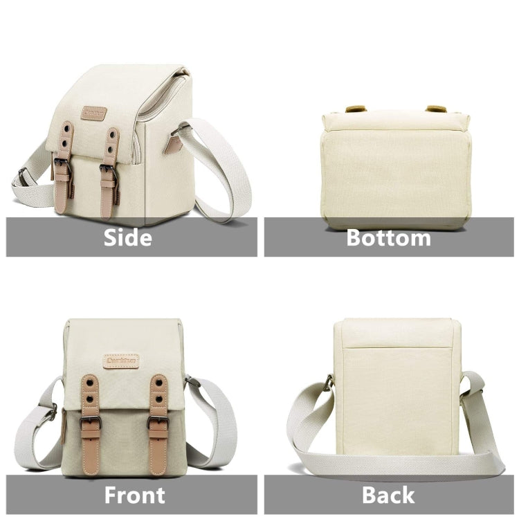 Cwatcun N1 Retro Multifunctional Canvas Water-resistant Digital Camera Photography Bag, Size:22.5 x 14.5 x 27cm Coffee