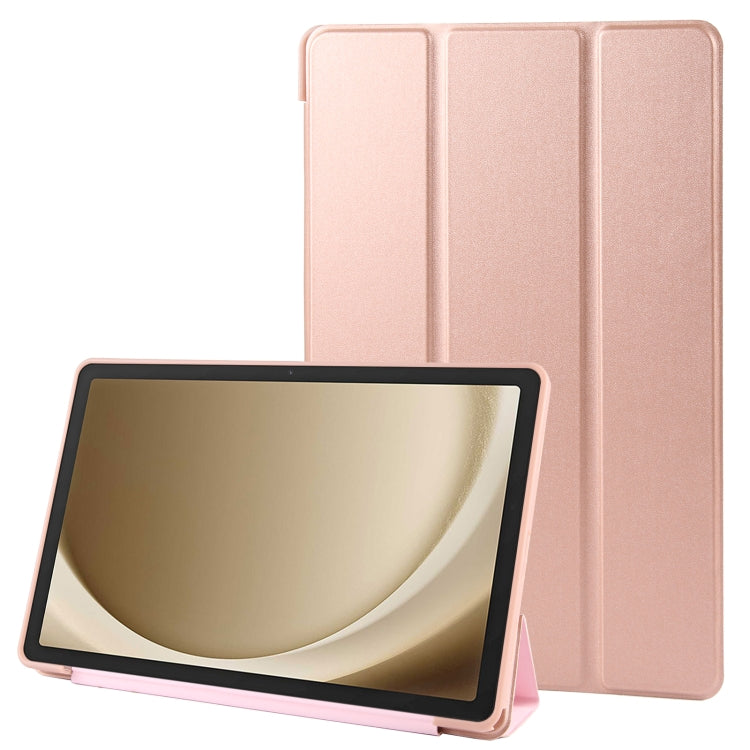 For Samsung Galaxy Tab A9+ Tri-fold Holder Flip Horizontal Flip TPU Leather Tablet Case(Rose Gold) - Galaxy Tab A9+ by PMC TechLife | Online Shopping South Africa | PMC TechLife