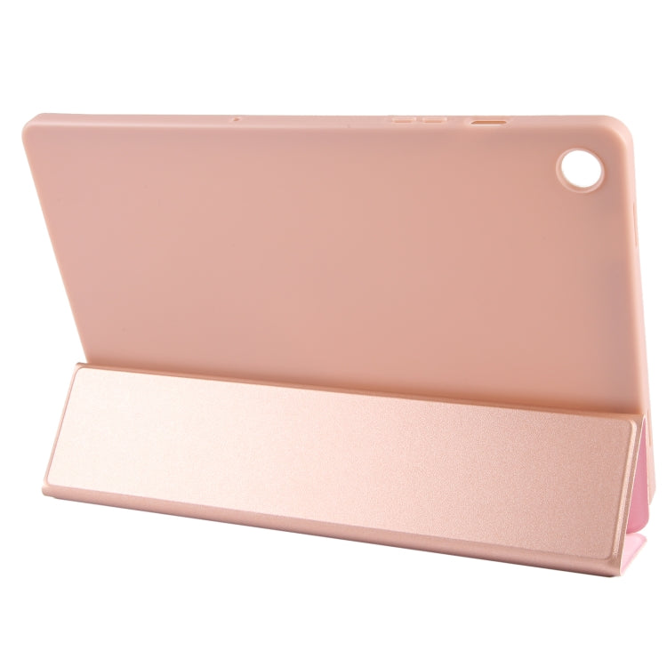 For Samsung Galaxy Tab A9+ Tri-fold Holder Flip Horizontal Flip TPU Leather Tablet Case(Rose Gold) - Galaxy Tab A9+ by PMC TechLife | Online Shopping South Africa | PMC TechLife