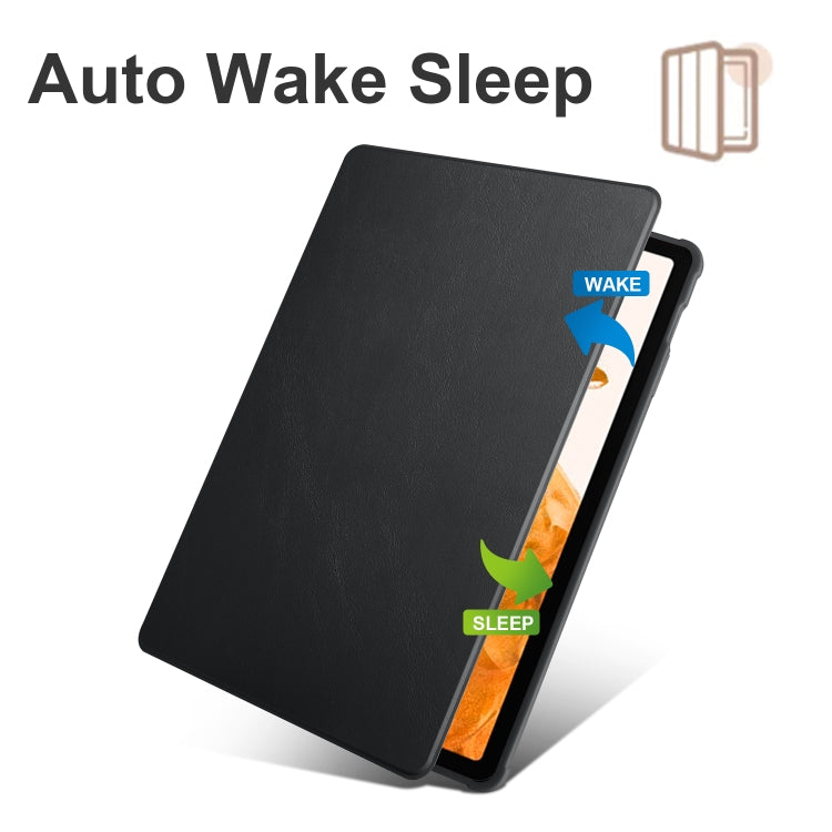 For Samsung Galaxy Tab S10+ / S9+ Acrylic 360 Degree Rotation Holder Tablet Leather Case(Black)